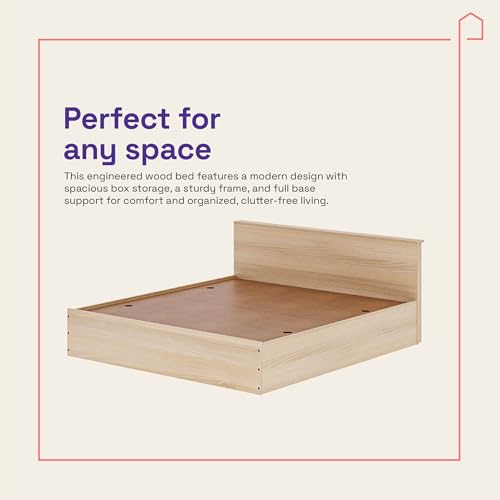 Image of Wakefit Bed | 1 Yr Warranty | King Size Bed, Comes with Storage Box, Noise-Free, Density: 680-750 kg /m, Termite & Borer Resistant, Fits Mattresses Up to 8 Inches (Taurus 72 x 72 - Columbia Walnut)