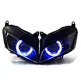 Projector Headlight Kit Big Blue Angel Eye HID for Honda F5 CBR600RR 600RR 2007-2012 (Blue)