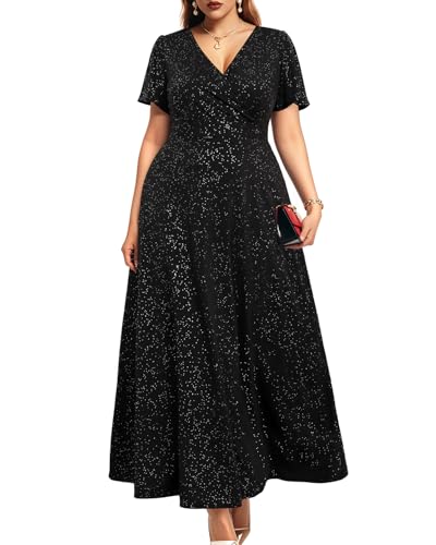 Pinup Fashion Women Plus Size Formal Dresses - Evening Gowns Wedding Guest Glitter Prom Long Dress3