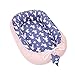 nido neonato 90x50 cm - riduttore lettino neonato riduttore culla cotone con certificato oeko-tex Lepri su melograno e sfondo rosa