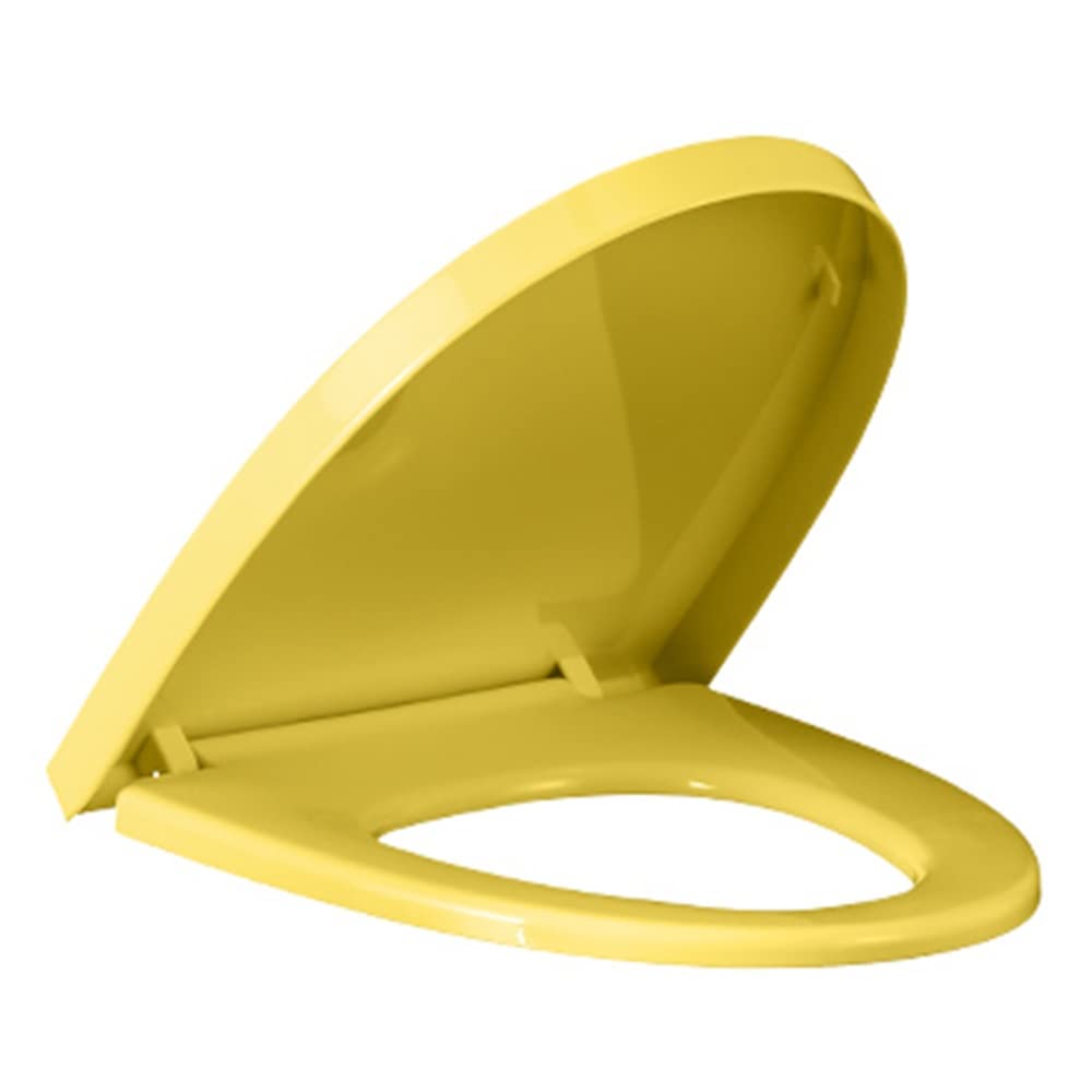 YUZGUHEY Toilet lid Cover,Soft Close Oblong Seats Quick,with Grip-Tight Bumpers(U Yellow)