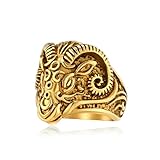 Tête de chèvre vintage en acier inoxydable bague homme déclaration audacieuse bijoux Unique bélier Design accessoire
