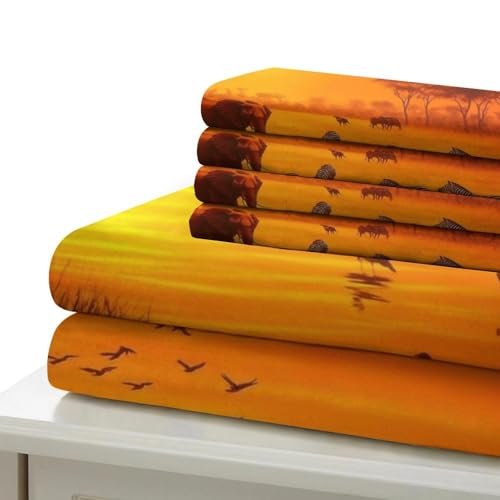 Housse de couette éléphant d'Afrique imprimé 3D avec microfibre douce