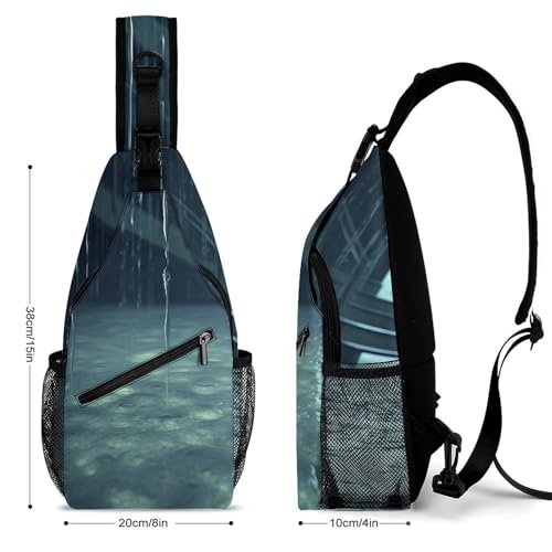 Mochila tipo bandolera blanca para deporte y senderismo miniatura 4