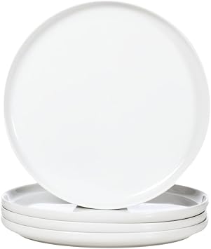 WishDeco Ceramic Dinner Plates Set of 4, Large Serving Plates 27 cm