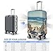 QSMBNET Travel Luggage Cover Beach scene with chairs Spandex Suitcase Protector Washable Baggage Covers Fashion Elastic Scratch-Resistant Luggage Cover Protector Fits 18-32 Inch Luggage
