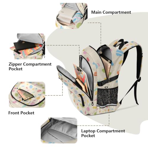 Mochilas de viaje beige de 44.5 cm para ordenador portátil y uso casual 5