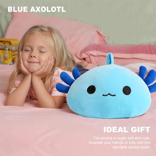 Onsoyours Original Axolotl Plush Cute 13 inch Stuffed Animal Soft Blue Pillow Kawaii Plush Toy Gift for Kids & Adults (Blue Axolotl, 13") - 4