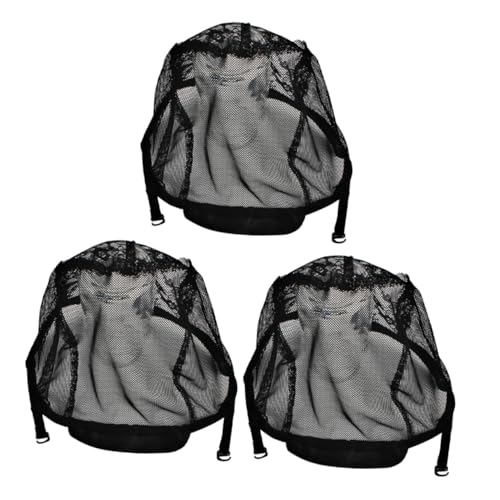 Ipetboom 3pcs Shaped Net Wig Caps for Women Lightweight Stretchable Hairdressing Headgear Comfortable Head Shapes Durable Wig Accessories