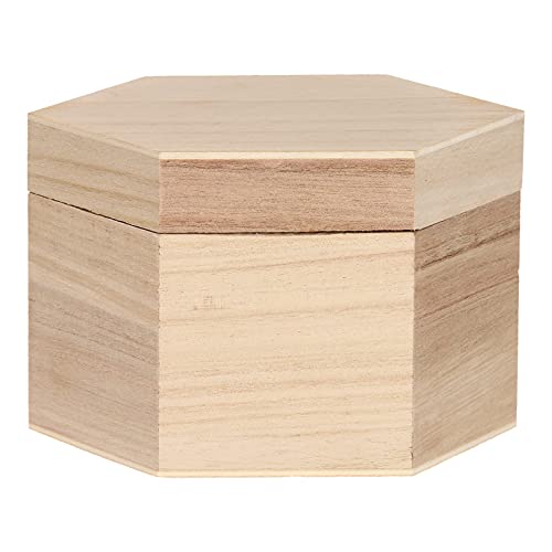 Jouet-plus Hexagonal wooden box to decorate