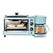 Horno Multifunción con Función de Horneado, Máquina de Desayuno 3 en 1, Horno Tostador, Cafetera, Parrilla Antiadherente para Máquina de Desayuno (Color: Azul)