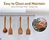 3pcs Wood Spatulas Set Natural Wood Cooking Spoon wooden Solid Turner Non-Stick Slotted Kitchen Utensils Wooden Spoons for Cooking Heat Resistant Non-Scratch Spoon Set #3