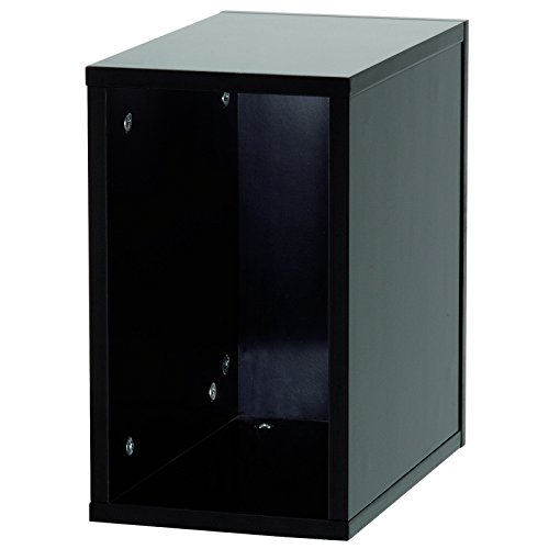 Glorious Record Box black 55 - bis zu 55 Platten im 12''-Format, problemlos stapelbar, schwarzes Shrink-Wrap Finish, schwarz