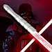 YDD LED Light Saber, Force FX Lightsaber with Sound and Light, Rechargeable Light Up Sword, Metal Hilt,Toy for Man Kids(Silver Hilt Red Blade)