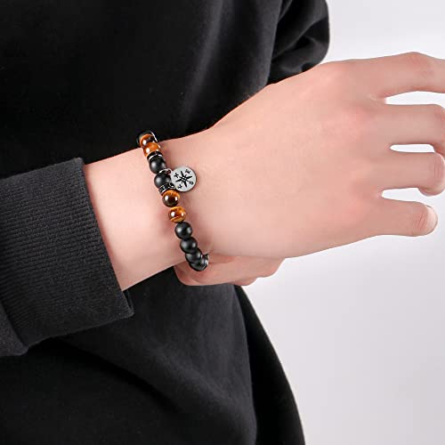 Joycuff Graduation Gifts For Son Class Of 2023 Graduation Gifts College High School Grade 8 Graduation Congratulations Beaded Bracelets Decorations Senior 2023 Natural Stone Compass Bracelets For Men #TOP1