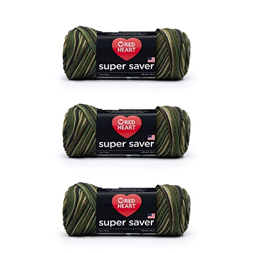 Image of Red Heart Super Saver Yarn, 3 Pack, Camouflage 3 Count