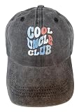 ADUPOKK Uncle Hat Best Cool Uncle Club Vintage Baseball Cap Pregnancy Announcement Hat New Uncle Gifts First Time for Men Black