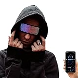 PIXIADORE LED Smart Glasses Full Color Luminous Glasses Bluetooth APP Connected Control and DIY/Text/Graffiti/Animation/Rhythm mode for Adults, Concerts, Festivals, Raves,Gifts