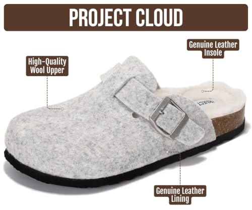 Image of Project Cloud 100% Genuine Leather Slip-ons Footbed Clogs for Women Sandals | Memory Foam Arch Support Slippers for Women; Trendy Slip-ons Women's Mules & Clogs Sandals; Non-Slip Outsole for comfort.