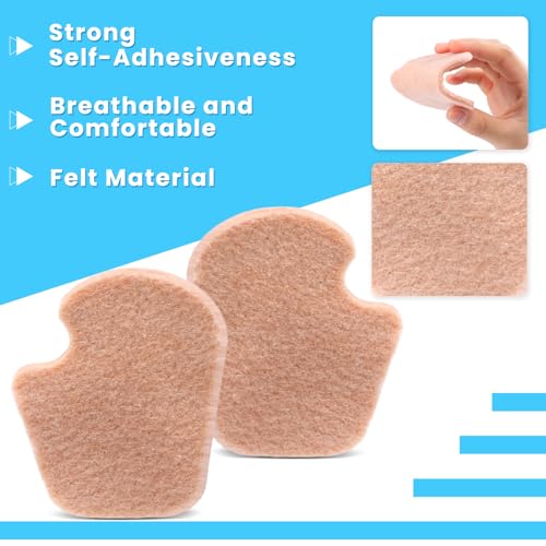 Image of Cutecrop 4 Pairs Dancer Pads for Ball of Feet, 1 /4 inch Felt Sesamoiditis Pads | Thick Self Adhesive Metatarsal pad, Forefoot Cushion, Callus Sesamoiditis Pain Relief for Men Women Dancing and Daily Wear