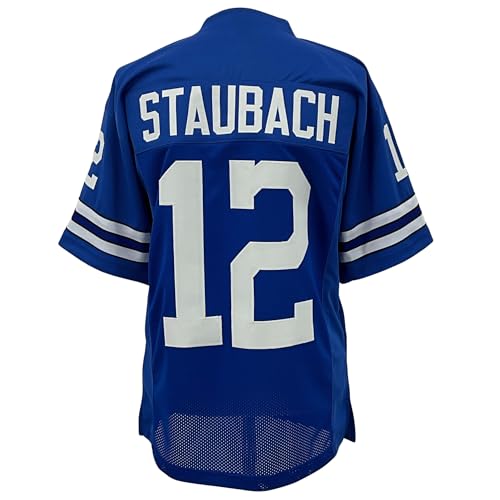 Roger Staubach Jersey Blue Dallas | Unisex Adult Sizes S-5XL Unsigned Custom Sewn Stitched