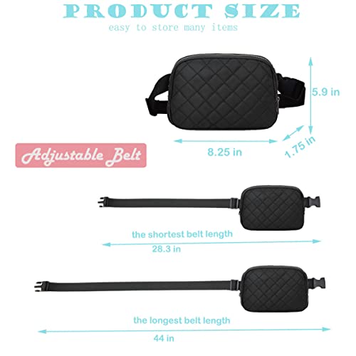 Fanny Packs Waist Pack For Women, Black Fashionable Crossbody Fanny Pack With Adjustable Strap, Cute Waist Bag For Travel Running Hiking #TOP5