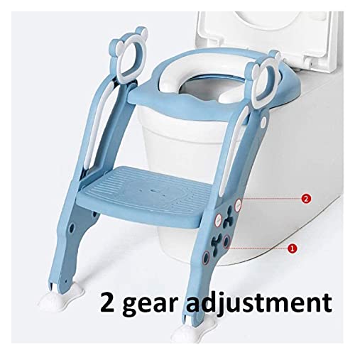 Paarse potty-zittoilet met ladder kitten patroon verstelbare toiletzitting met stap kruk, tot 60 kg, trainer toilet for… - Afbeelding 5
