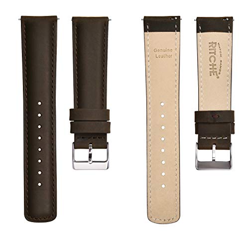 Image of Ritche Christmas Gift Quick Release Leather Watch Bands Genuine Watch Straps for Men Women Top Grain Leather Watch Strap, White Elephant Gifts, Stocking Stuffers for Men, Father's Day gifts