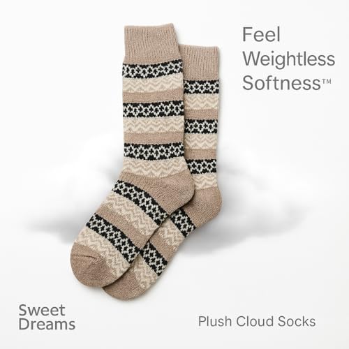 Image of Sweet Dreams Plush Cloud Socks - Super Soft, Warm & Cozy Lounging, Cold Weather, Sleep Socks for Women & Men