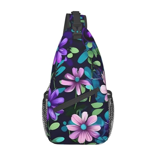Sac à dos à bandoulière violet camélia unique, style décontracté ajustable