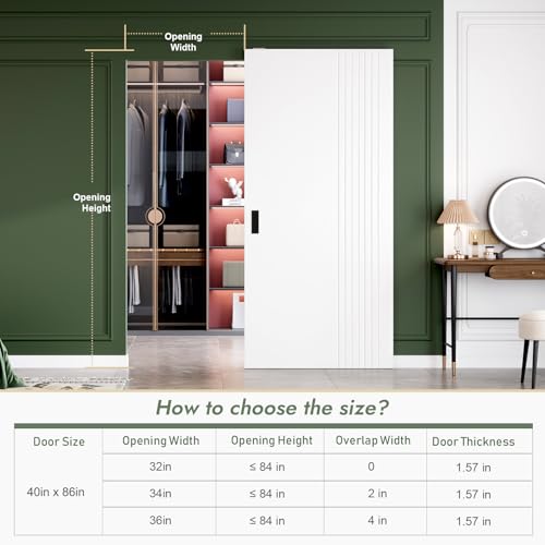 Image of Fredbeck 40in Concealed Barn Doors Hidden Ghost Sliding Door with Hardware