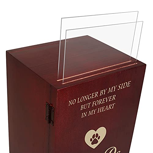 ENBOVE Pet Urns with Picture Frame, Pet Memorial Shadow Box,Personalized Ash Irns for Dogs/Cats,Photo Frame Funeral Cremation Urns,Wood Keepsake Memorial Urns,Small Animal Urn