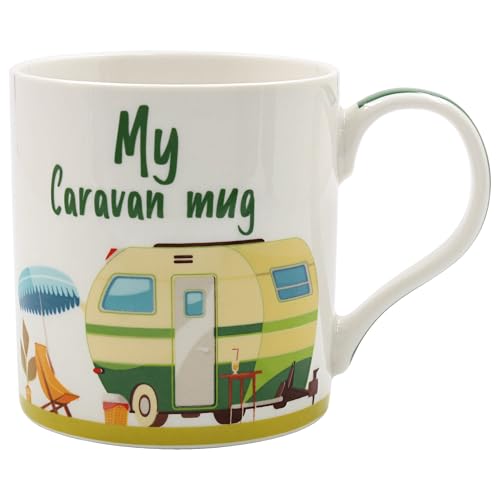 THE Leonardo Collection My Caravan Mug Tea and Coffee Mugs for Hot Drinks | Fine China Printed Mugs for Kitchen & Home | Reusable Ceramic Cups for Every Occasion | Birthday Gifts for Women & Men