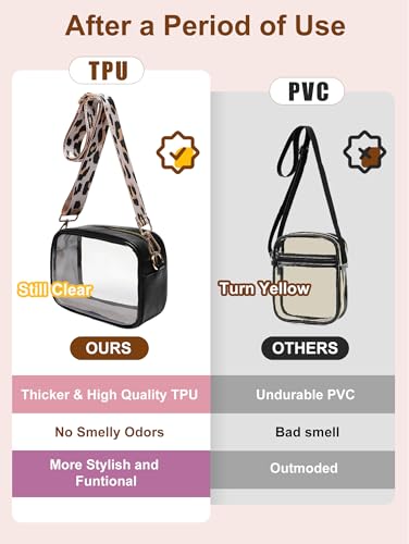 Vangue Clear Purse for Women Stadium Approved, Clear Crossbody Bag with Adjutable Strap, Transparent Bag for Sports Concert3