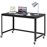 TANGKULA Mobile Computer Desk, Simple Style Rolling Home Office Desk Study Table Writing Desk,...