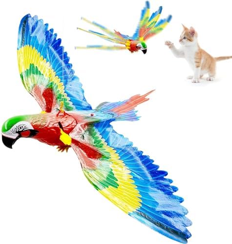 TaimeiMao Juguetes Eléctricos para Gatos,Pajaro Volador Juguete Gato,Pajaro Juguete Interactivo para Gatos,Juguetes Interactivos para Gatos de Pájaro de Simulación para Gatos de Interior