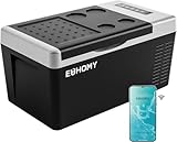 EUHOMY 12 Volt Refrigerator, 19QT(18L) Compressor Electric Cooler APP Control, Car Fridge -4℉~68℉, Portable Refrigerator 12/24V DC 110-240V AC, Portable Freezer for Camping, Travel, Boat