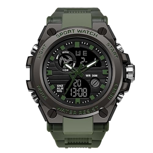 RORIOS Relojes Deportivos para Hombre Reloj Digital Impermeable con Temporizador de Alarma Multifuncional Relojes de Pulsera Luminosos para niños y Hombres Relojes electrónicos para Hombres, Verde,