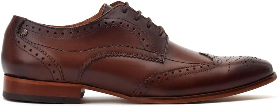 Waxy Brown Leather Brogue Shoes by Base London