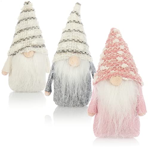 Brandsseller – Gnomi natalizi scandinavi 35 cm con LED, figure decorative ricche di dettagli per tavolo, finestra e soggiorno – Set da 2