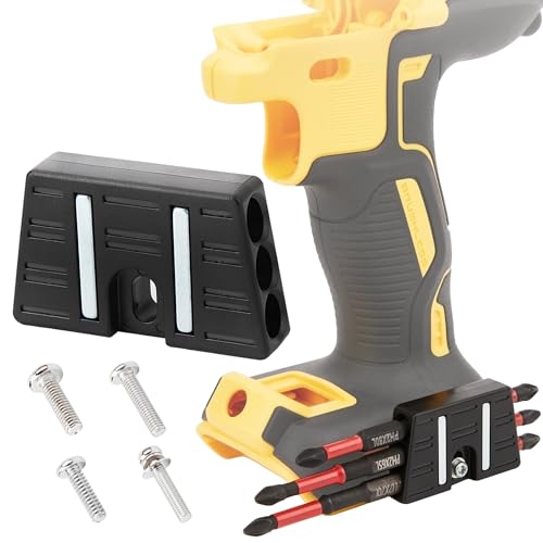 Upgrade Universal Fit Magnetic Drill Bit Holder, Secure Mounting on Belt Clip Screws for Dewalt, Milwaukee, Ridgid, Makita, Bosch, Ryobi and More, 6 Magnetic Holes Mounted on Both Sides of The Drill