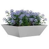 vidaXL Macetero de Jardín Plateado 50 x 50 x 15 cm Acero Inoxidable