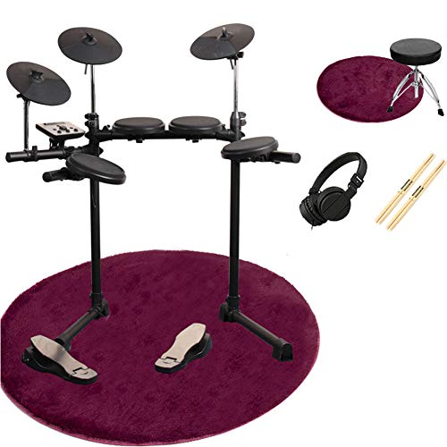HBIAO Electronic Drum Intelligent Lifting Electronic Drum Composite Polyester Rubber Drum Portable Electronic Drum Set Black