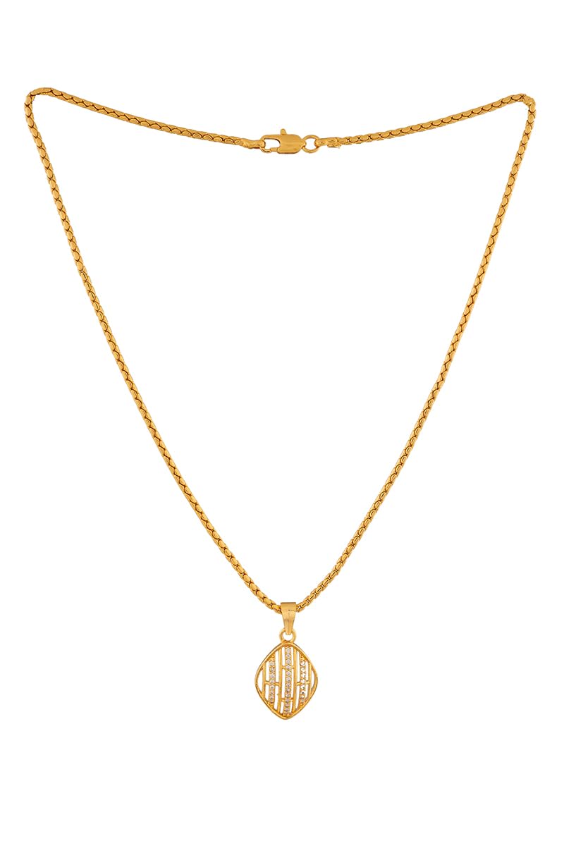 Radhas Creations 18" short Length chain necklace with diamond pendant One Gram Gold Plated For Women and Girls No.843-3 (Chain 3) (B08RDVR9PH) Amazon Price History, Amazon Price Tracker