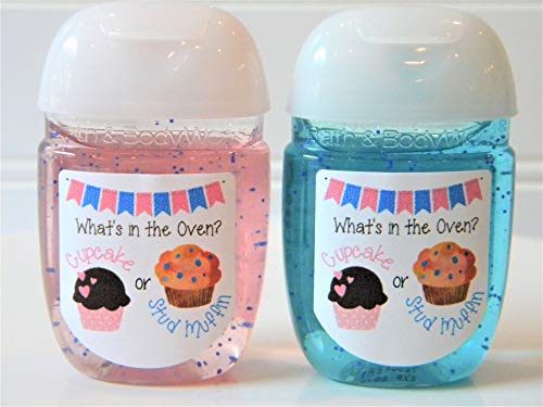 Gender Reveal Cupcake or Stud Muffin Party Favor Labels, Gender Reveal Baby Shower