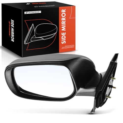 A-Premium Driver Side Manual Door Mirror - Compatible with Toyota Yaris 2006-2011 - Non-Heated Manual Folding Black Outside Rear View Mirror - Replace# 8794052650