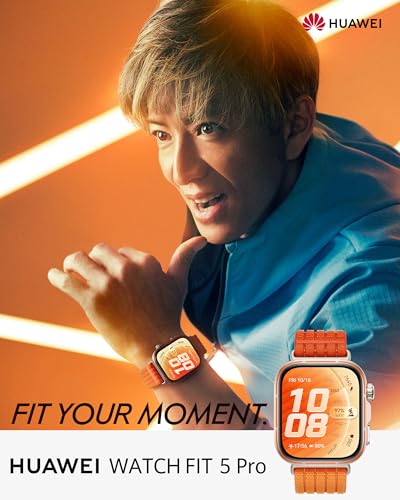 [ファーウェイ] 【交換ベルトセット】 WATCH FIT 5 Pro スマートウォッチ 薄型軽量 ゴルフ機能 1.92インチ大画面 3000nits高輝度 ワークアウト サファイアガラス GPS内蔵 転倒検知 心電図 健康管理 10日間ロングバッテリー フリーダイビング iOS/アンドロイド対応 オレンジ
