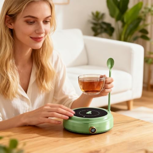 Calentador de taza de café que evita que tu té o leche se enfríen mientras trabajas 3