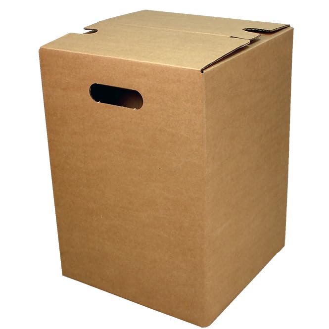 30er Set Papphocker Braun 30x30x42 cm - 1-teiliger Faltbarer Sitzhocker aus Pappe bis 150kg belastbar - Nachhaltiger Pappstuhl für Messe, Event, Party & Büro - Falthocker mit Tragegriff