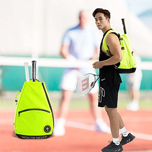 Bronco Mihk Tennis Bag,1600D Oxford Fabric Tennis Racket Bag For Women Men,Full Waterproof Tennis Backpack,2-3 Rackets 8 Badminton Racket Hold,Replaceable Magic Sticker (Green) #TOP6